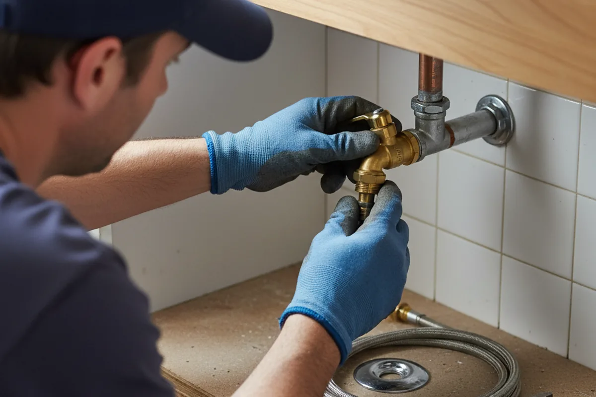 Shutoff valve and fitting work during Emergency Plumbing in Elmwood